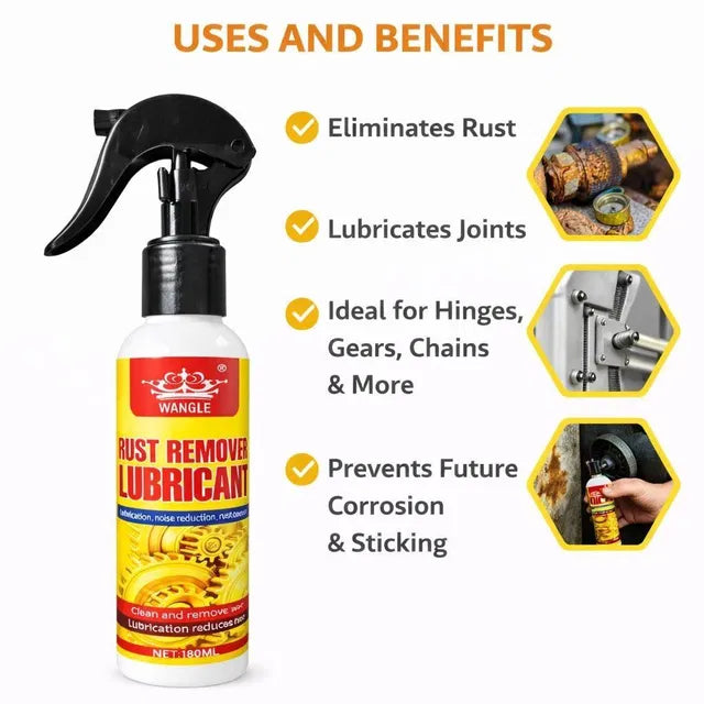 Rust Remover Lubricant Spray – Frees Stuck Bolts & Hinges (180 ml)
