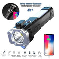 8-in-1 Rechargeable LED Torch – Work Light, Power Bank & Car Tools