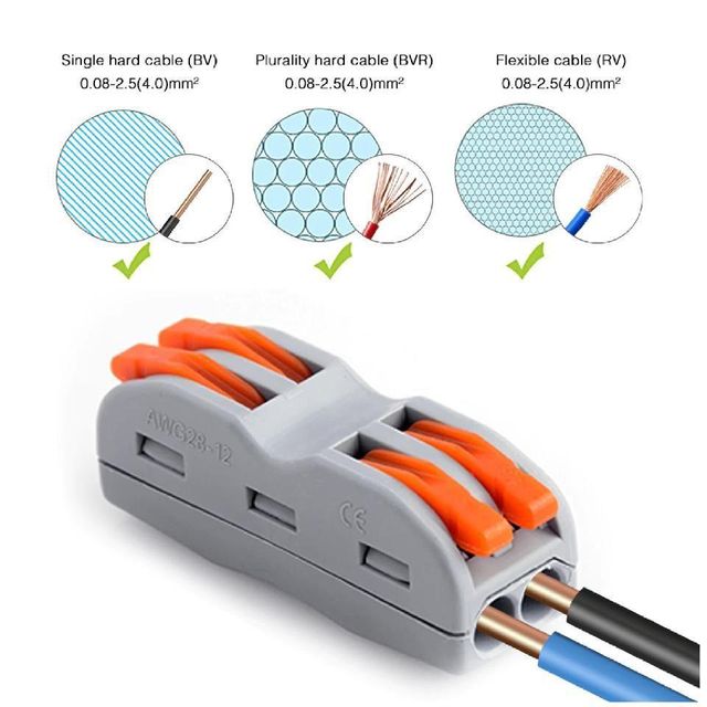 Quick Wire Connectors – Reusable Lever Terminal Blocks (Pack of 3)