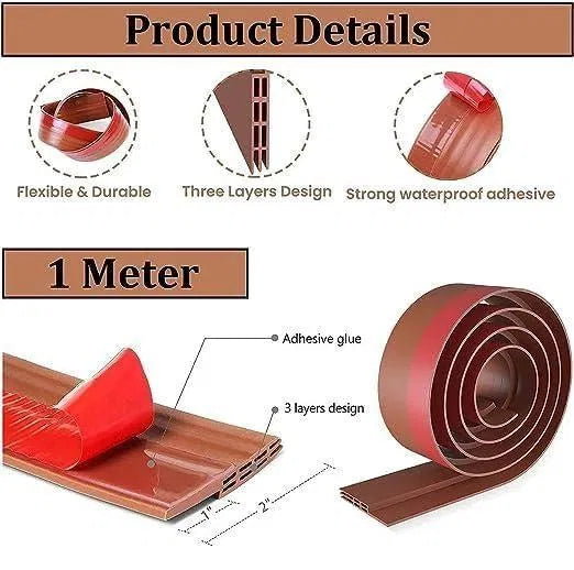 Self-Adhesive Floor Transition Strip – Hides Gaps & Edges (1 m)